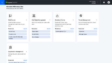 UI screenshot of Progress Chef 360